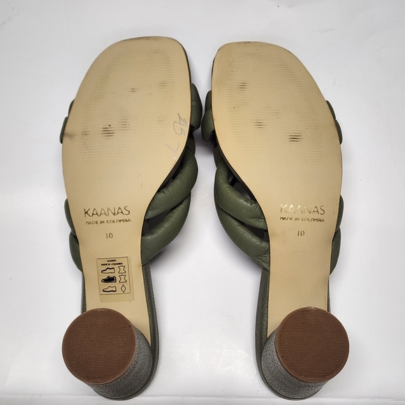Kaanas Bekasi Nautical Knot Slip On Leather Sandal Cylindrical Lizard Heel s 10 - Picture 5 of 8
